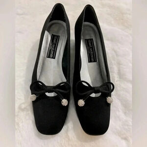 Stuart Weitzman Vintage Bow Rhinestone Heels 80’s 7 1/2 Holiday Sparkle Bridal